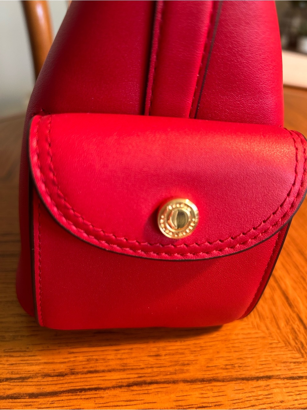New Ralph Lauren Red Leather Shoulder Bag - Picture 5 of 12